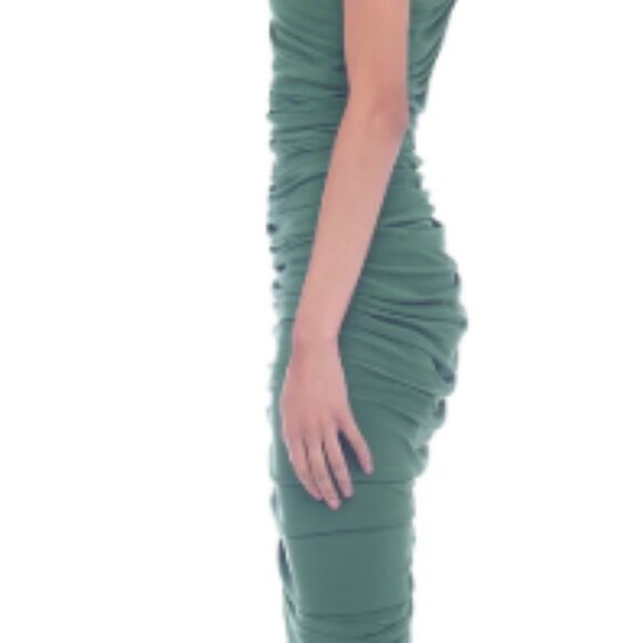 NORMA KAMALI DIANA GOWN, One shoulder, shirred, sides, Light Pink, Size:XS, NWOT - Picture 8 of 9